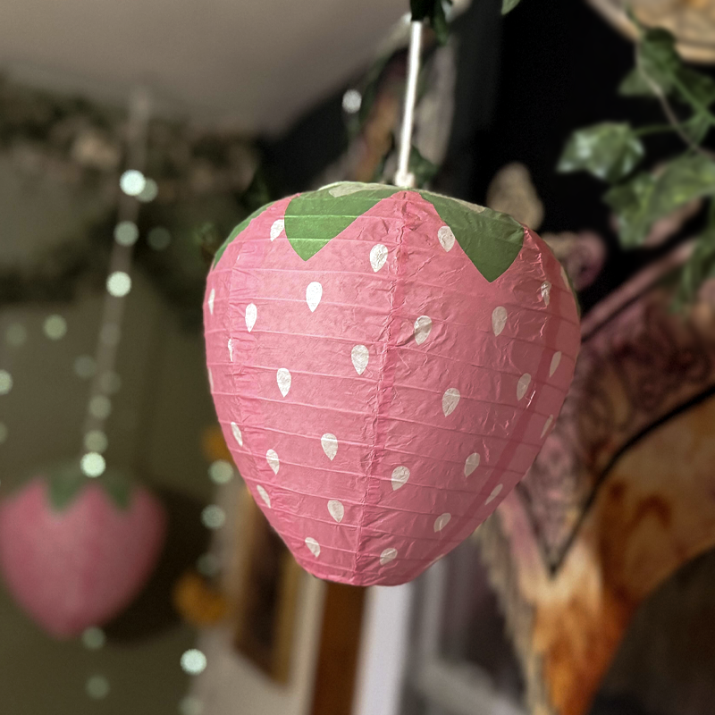 LANTERNS: Pink Strawberry Paper Lanterns